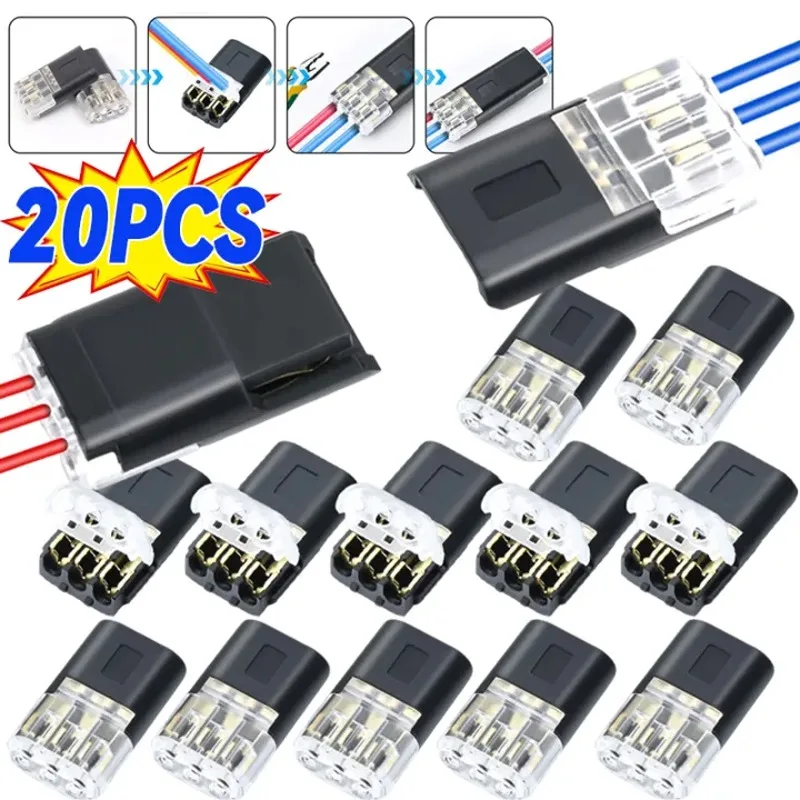 Waterproof 3-Pin Electrical Connector for Automotive Wiring (10-50 pcs)