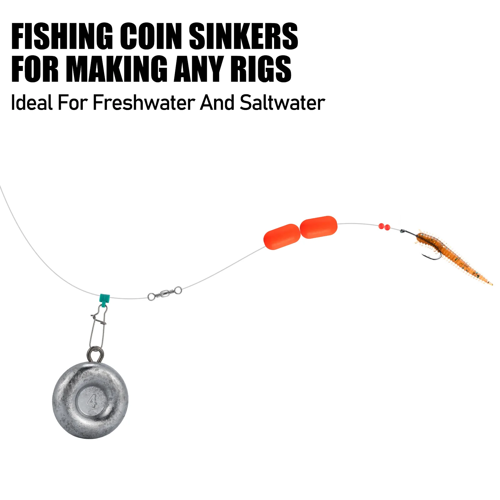 Dr.Fish 5/10 Pack Fishing Coin Sinkers Disc Sinker Fishing Lead Weights :  : Sports & Outdoors