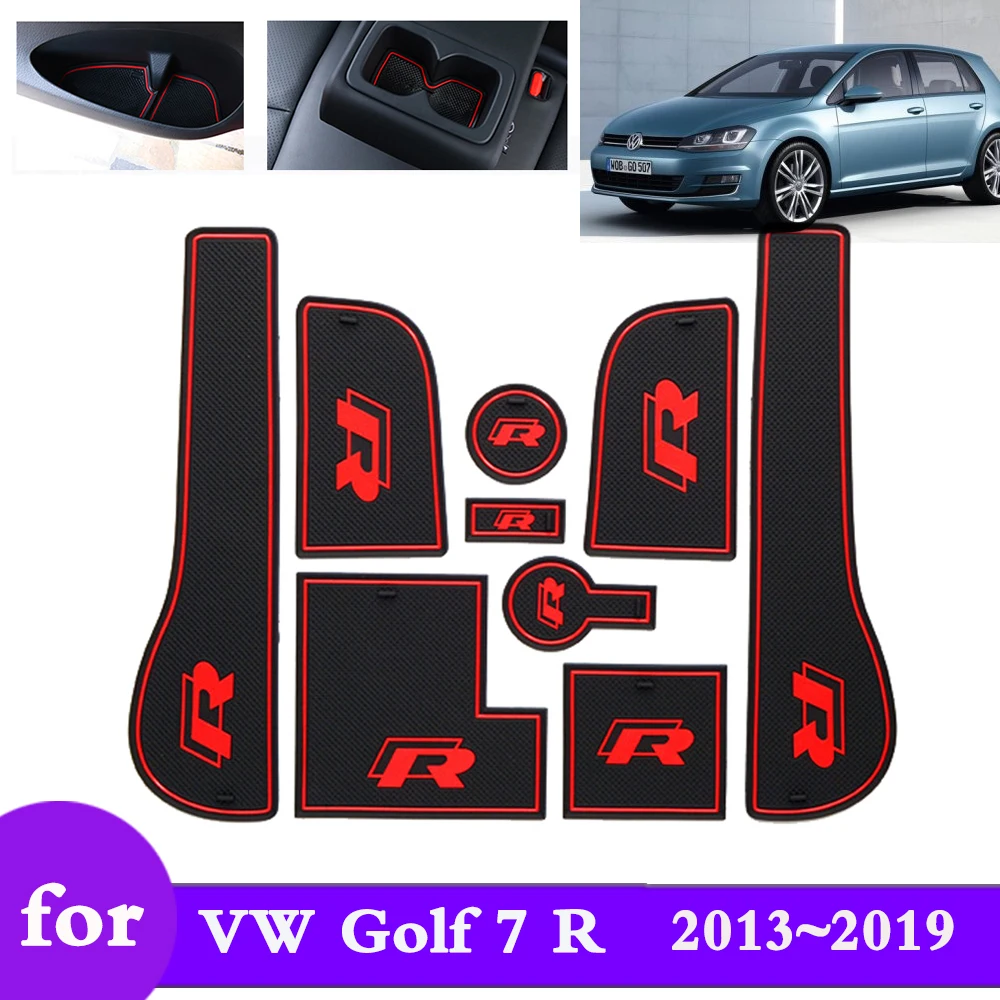 Rubber Mat Door Groove Cup Fit For Vw Volkswagen Golf 7 Mk7 Gti R 2013