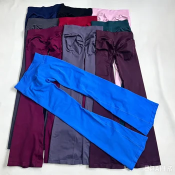 DFY Impact Flares Scrunch Booty Women's Gym Leggings Seamless Fitness Workout Yoga Trousers Squat Proof Fashion Flared Pants