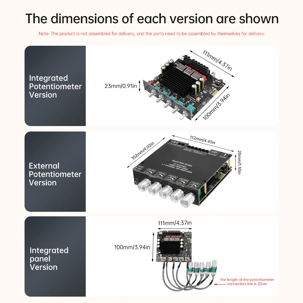 XY-ST21 PRO TPA3221 Bluetooth Power Amplifier Board 2.1CH Class D