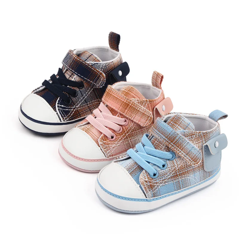 Baby Sneakers Boys Girls Shoes Classic Canvas Soft Non-Slip Sole Newborn Baby Toddler Casual Canvas Crib Shoes
