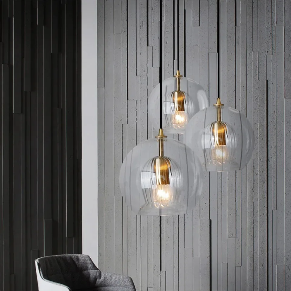 Modern Simple Dining Room Pendant Light Creative Personality Bar Caffee Glass Lamp Industrial Style Kitchen Bedroom Droplight 4