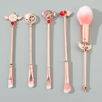 5pcs Metal Handle Soft Fluffy Makeup Brush Set Anime Card Captor Sakura Cosmetics Powder Brush 3
