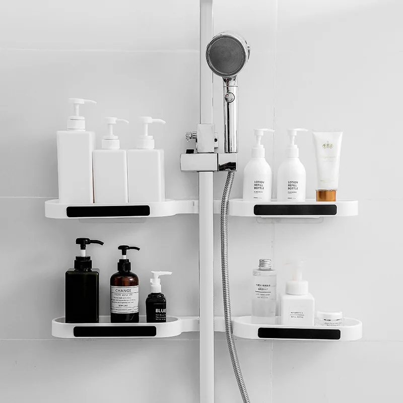 Doucheplank, 3-laags Hoekdoucheplank, Wandgemonteerde Douche-organizer Opbergrek, Doucherek Geschikt Voor Thuis Badkamer Toilet Keuken