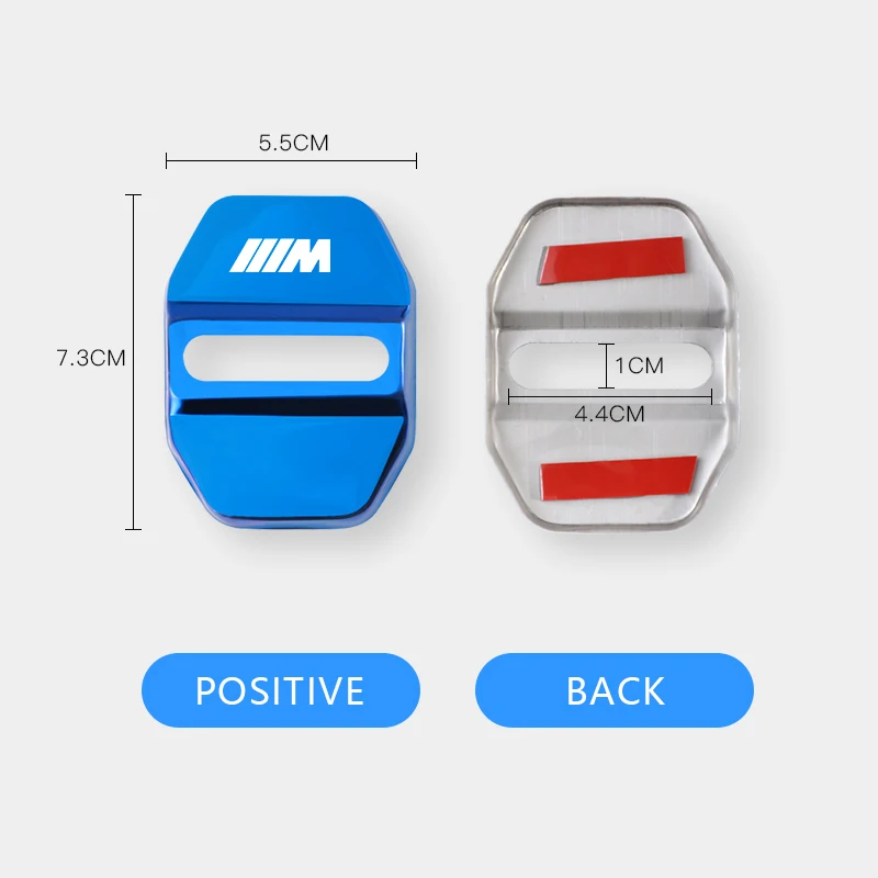4개 금속 자동차 도어락 커버 보호 버클 커버 스티커 BMW M E46 E90 E60 F30 G20 X1 X2 X3 X4 X5 X6 X7 i3 i4 i5 i7 M2 용