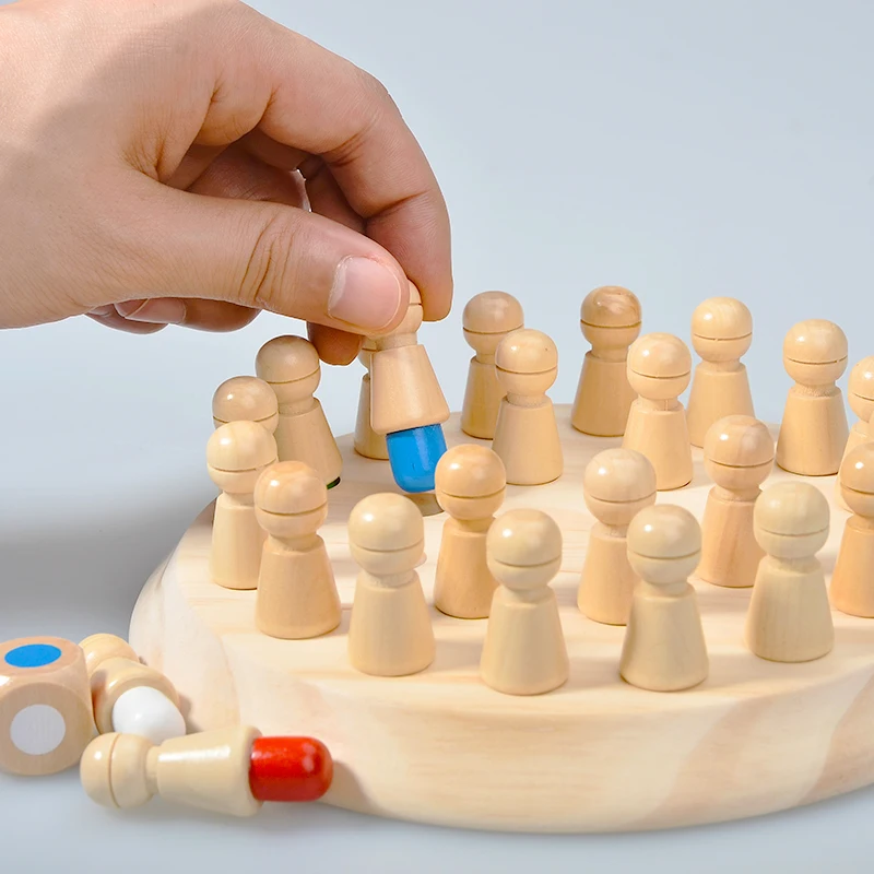 Wooden wooden game board toys Memory Match Stick Chess Color Game Board Puzzles Montessori Educational Toy Cognitive Ability Learning Toys For Children