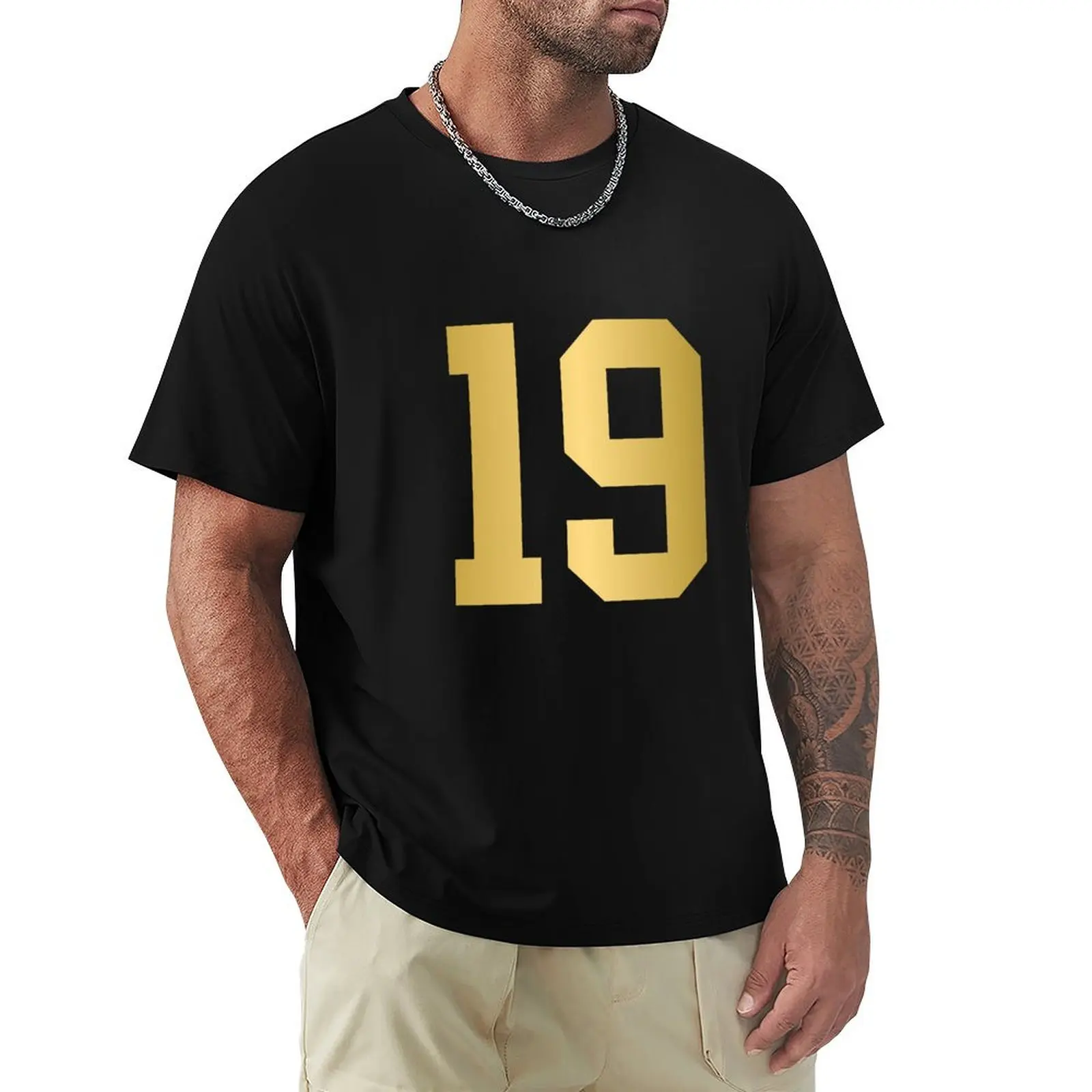 

Golden Number 19 - Sports Numbers T-Shirt aesthetic clothes animal prinfor boys vintage clothes sweat shirts, men