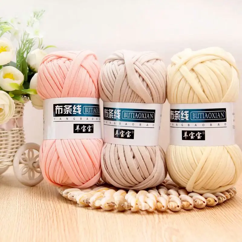 손 뜨개질용 부드러운 컬러 천 원사, 두꺼운 원사, 가방 카펫, DIY 손 뜨개질 재료, 100g, 1 개