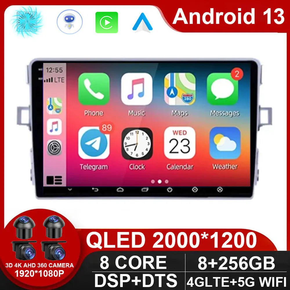 

DSP Android 13 AUTO For Toyota Verso R20 Head Unit GPS Navigation Car Radio Multimedia Video Player Autoradio Stereo Carplay