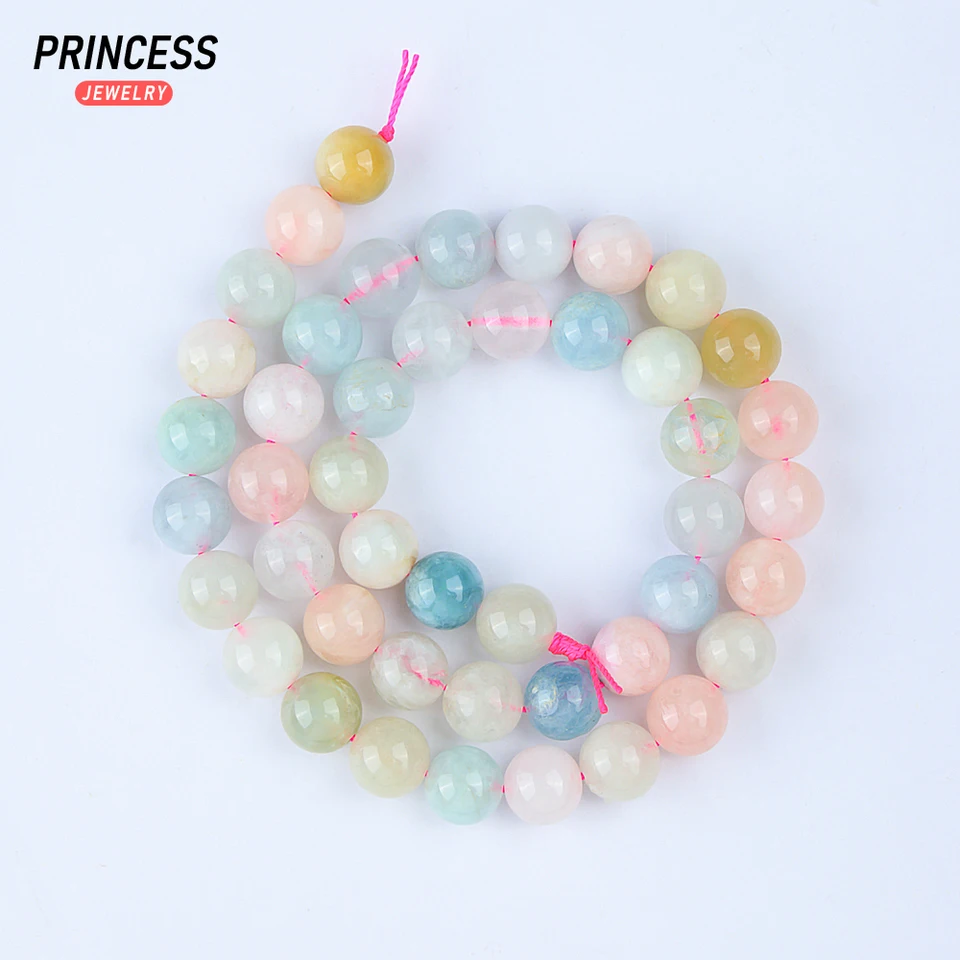 A+ Natural Colorful Beryl Morganite June Birthstone Beads for