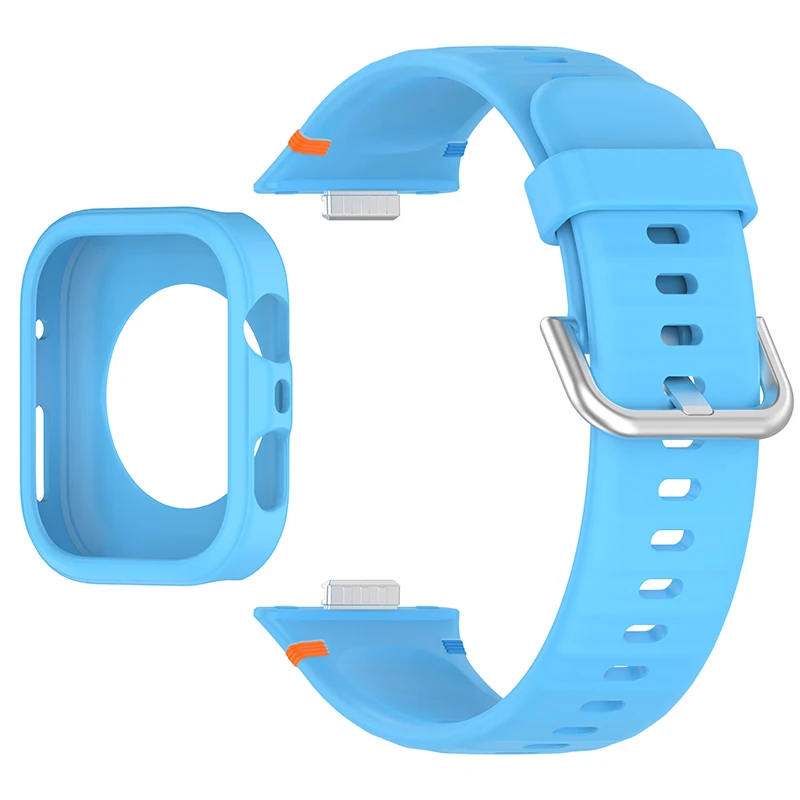 Protective Soft Case with Silicone Sports Strap for Smartwatch Fitness Bands