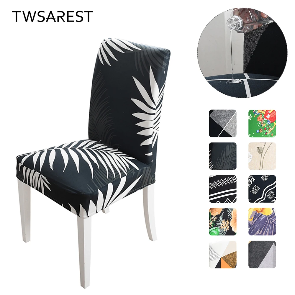 Waterproof Dining Chair Cover New Printed Elastic Seat Covers Full