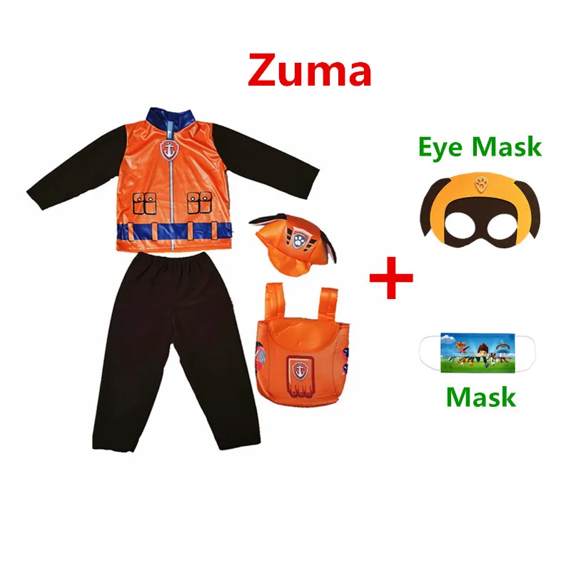superhero cosplay costume kids cosplay costume Purim New Year Patrulla de garras cosplay costume kids boys Rocky Marshall Chase Skye Zuma Rubble party dresses clothing