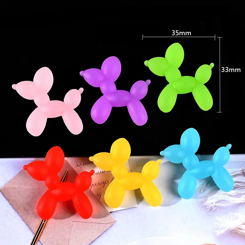6Pcs Mini Resin Balloon Dog Accessories Hair Kawaii Home Decoration Earrings DIY Decorate