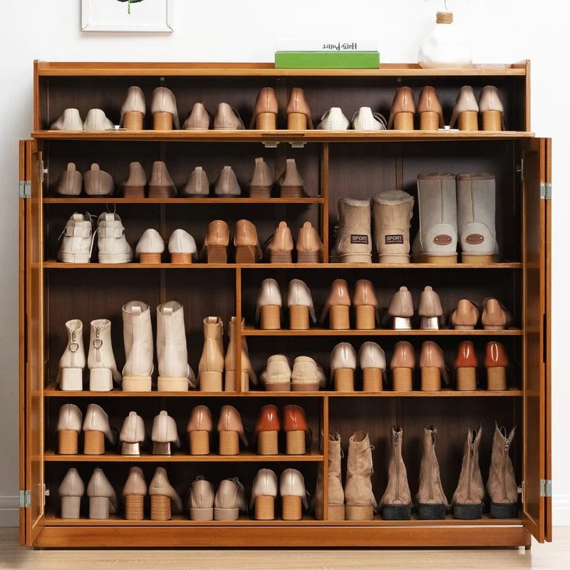Armoire à chaussures multicouche en bois non massif, étagère à