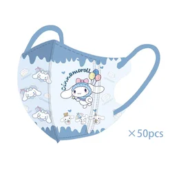 50PCS Cute Kitty Face Mask - Disposable, Individually Wrapped, Breathable 3 - Ply Filter (E Pack of 50)