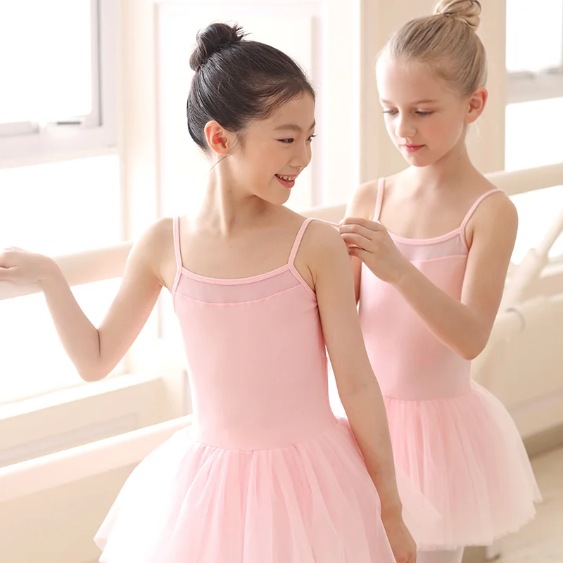 Vestido De Ballet Con Tutú Para Niñas - Leotardo De Algodón Y Falda De Tul, Tirantes Ajustables, Ideal Para Clases Y Fiestas