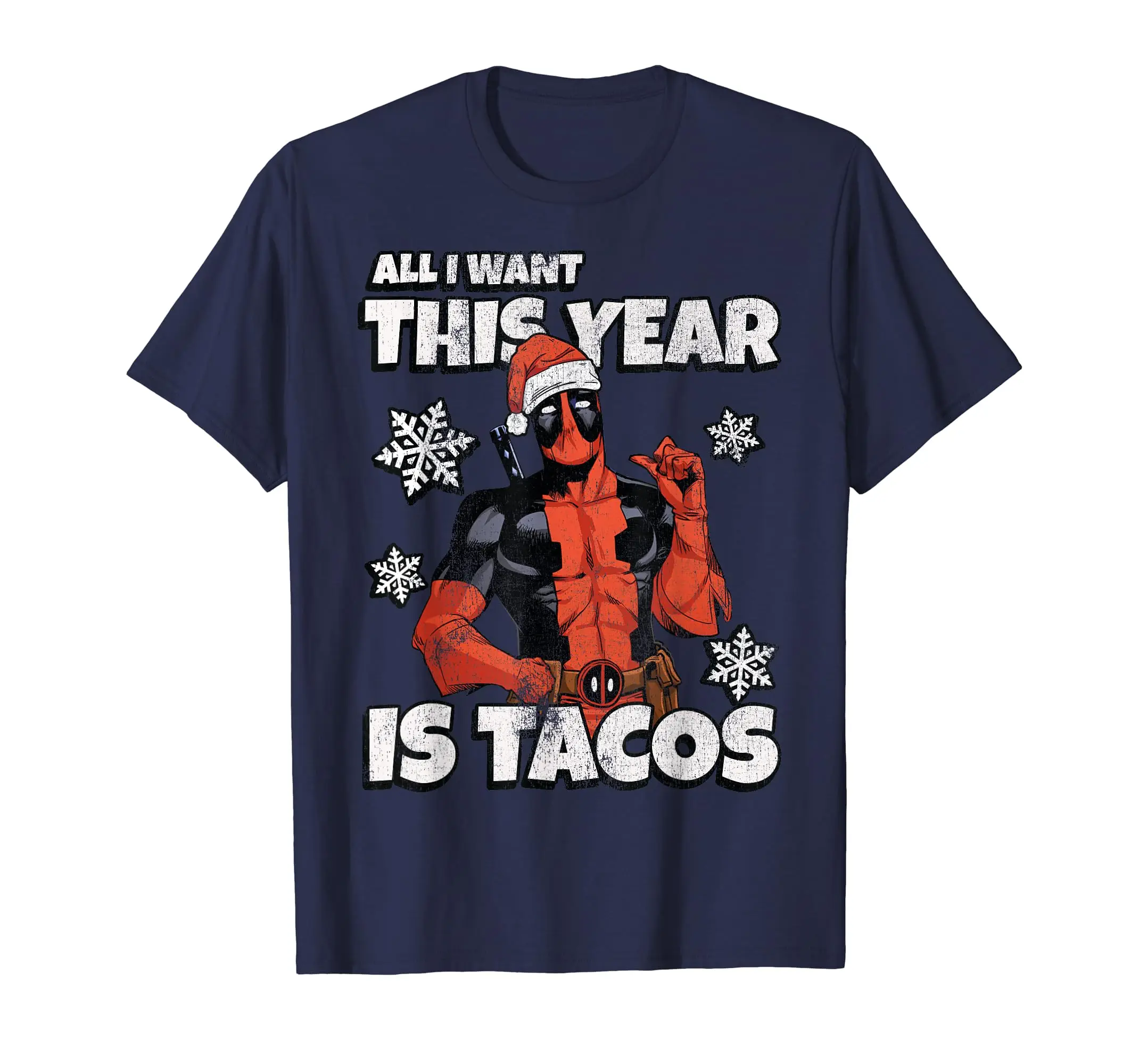 

Рождественская футболка Deadpool Santa Hat I Want Tacos