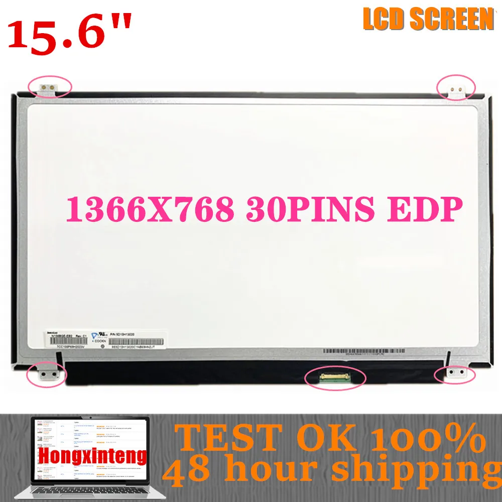 ORIGINAL 30PINS HD 15.6SLIM N156BGE-EA1 FIT N156BGE-EA2 NT156WHM-N12 ...