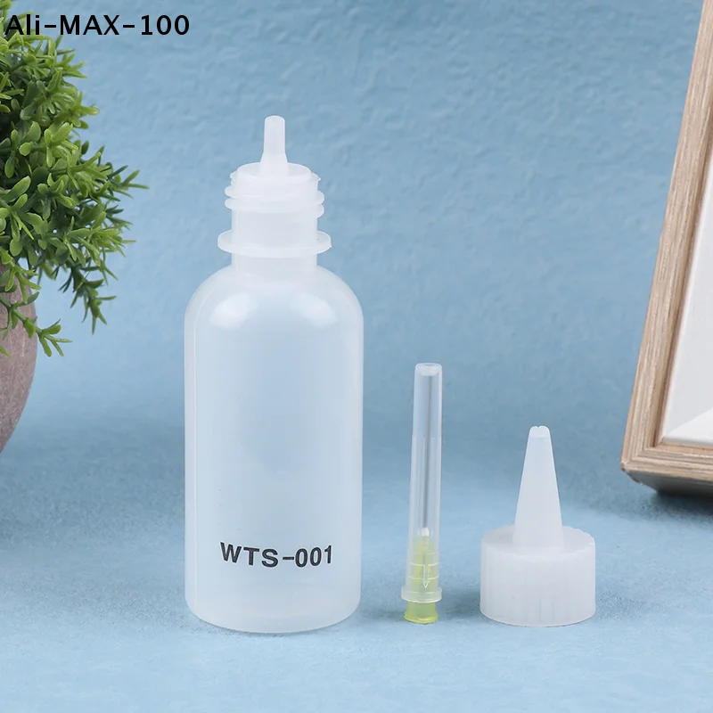 【AyS】1Pc 50ML WTS-001 디스펜서용 바늘이 있는 플라스틱 액체 알코올 휴대폰 PCB 용접 수리용 로진 솔더 플럭스 페이스트