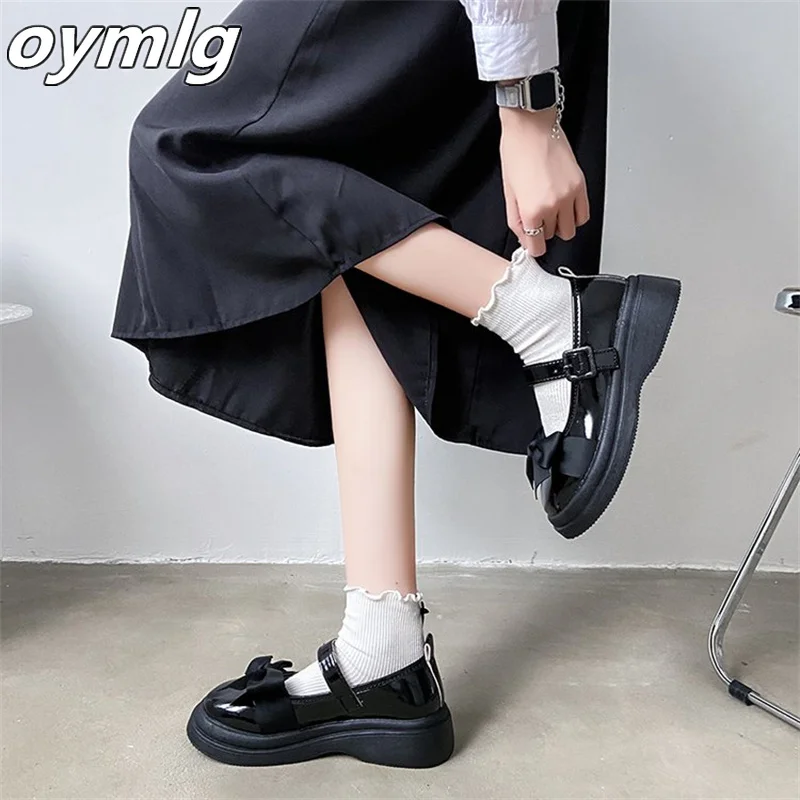 Gentle Women's Small Leather Shoes 2023 Spring/Summer New Versatile Thick Sole Shallow Mouth Single Shoe