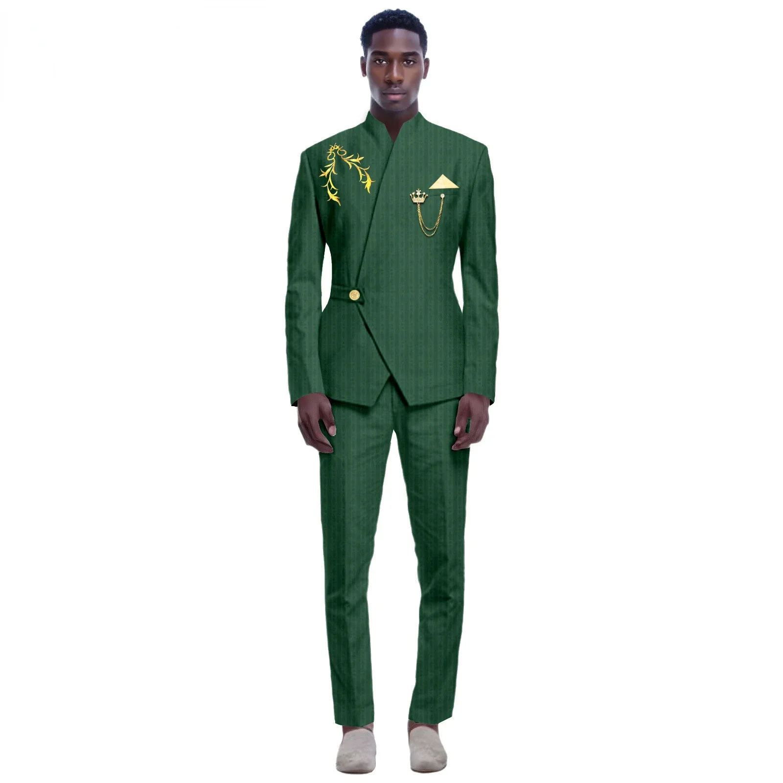 Nuevos trajes amarillos para hombre, último diseño, solapa, un botón, informal, ajustado, traje para hombre, negocios, boda, novio, elegante, 2 piezas, chaqueta, pantalones