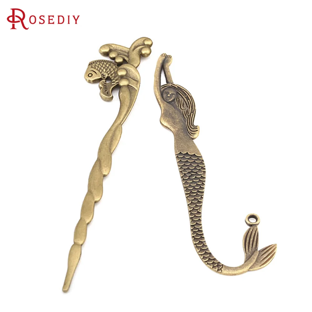 

5 шт. античная бронза винтажный Стиль цинковый сплав Рыба Закладка заколка для волос Сделай Сам ювелирные изделия принадлежности для волос для женщин