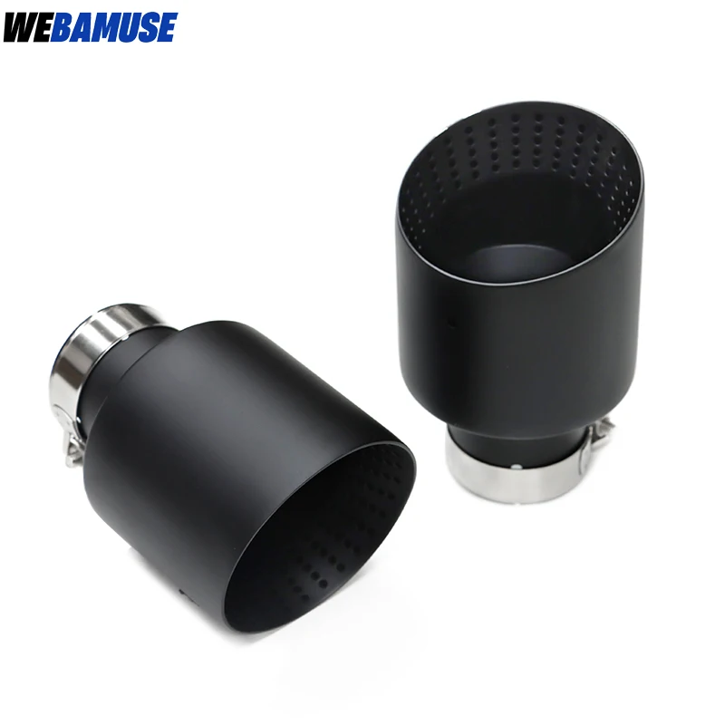 1 Pcs Matte Stainless Steel Car Exhaust Tip System Pipe Universal Exhaust Tip For VW GTI MK7 Golf7 Nozzle 63MM 60mm Muffler