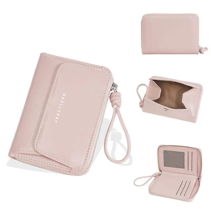 New Ladies Japanese Style Short Wallet Minimalist PU Coin Purse Ins Fashion