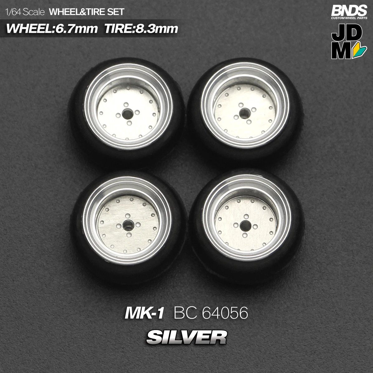 BNDS 1/64 メタルホイールハブゴムタイヤ合金デザインリム修正パーツ