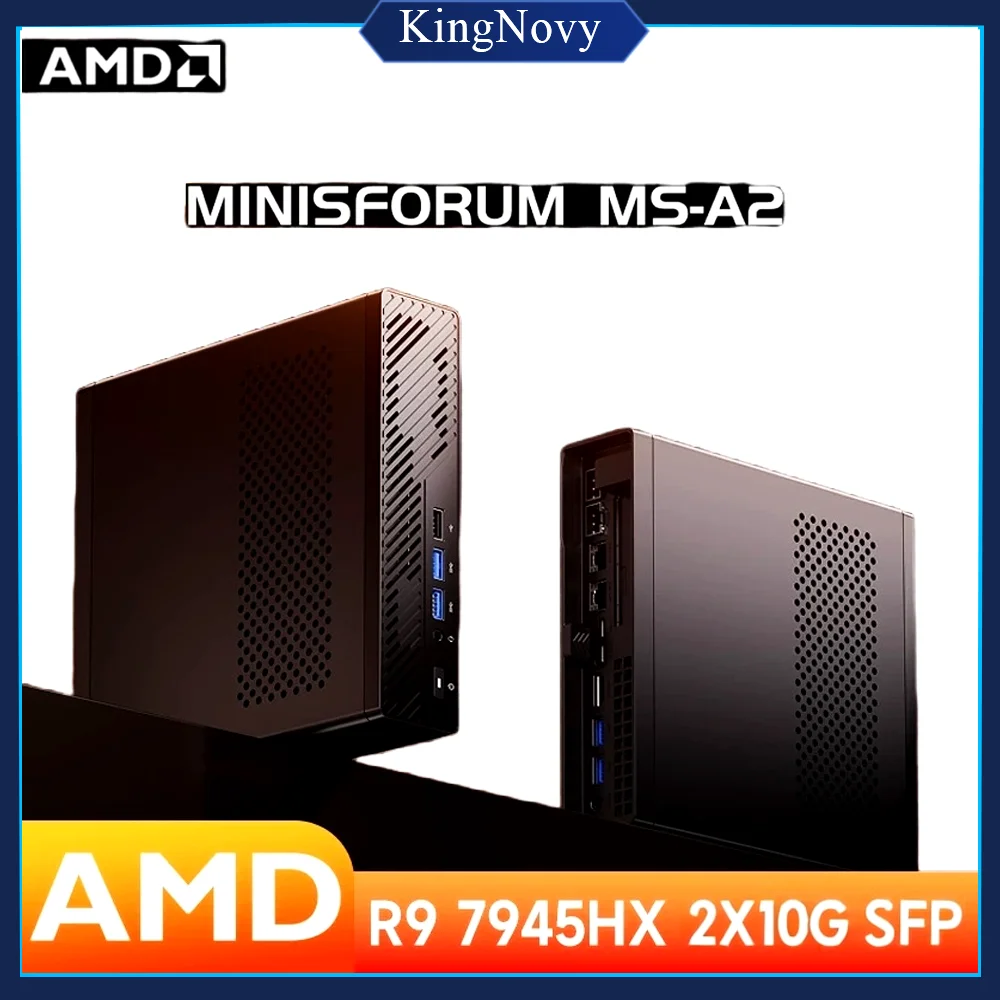 Mini PC MS-A2 MINIS FORUM - AMD Ryzen 9 9955HX, 96 Go DDR5, 2 To SSD - Ports HDMI/USB-C 8K, 2x LAN 2,5G, 2x SFP+ 10G - Pour Pro Et Gaming - 4