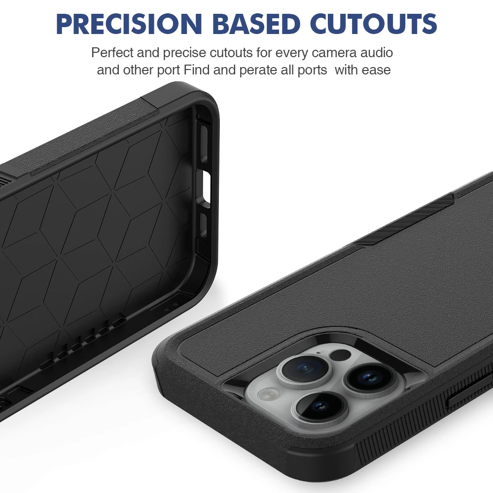 Durable Armor Shockproof TPU Bumper Phone Case with Hard Plastic Back Cover