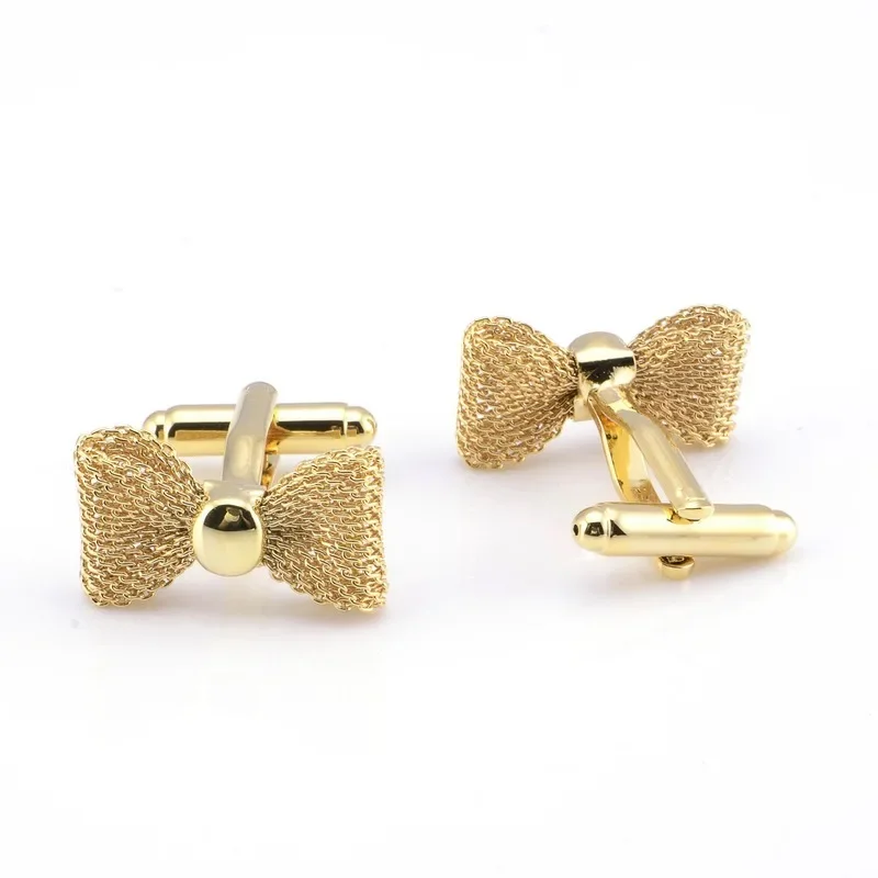 Metal Bow Cuff Links New Trendy Gold Sliver Color Business Party Shirts for Cufflinks Men Gifts Accessories mens cufflinks
