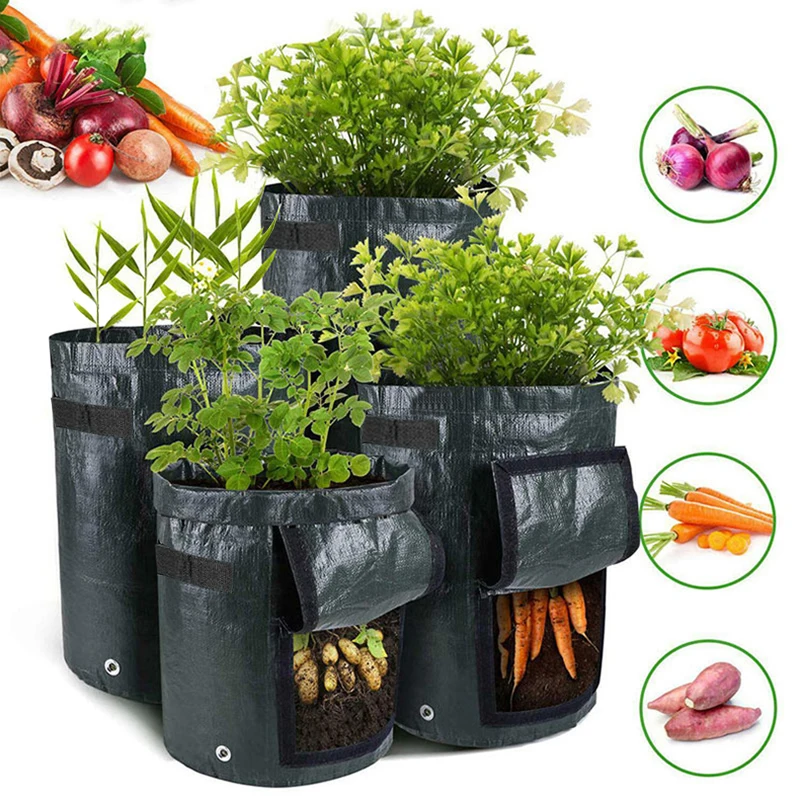 

Potato Grow Bag PE Vegetable Onion Plant Bag with Handle Thickened Garden Carrot Taro Peanut Outdoor Garden Growing Bag