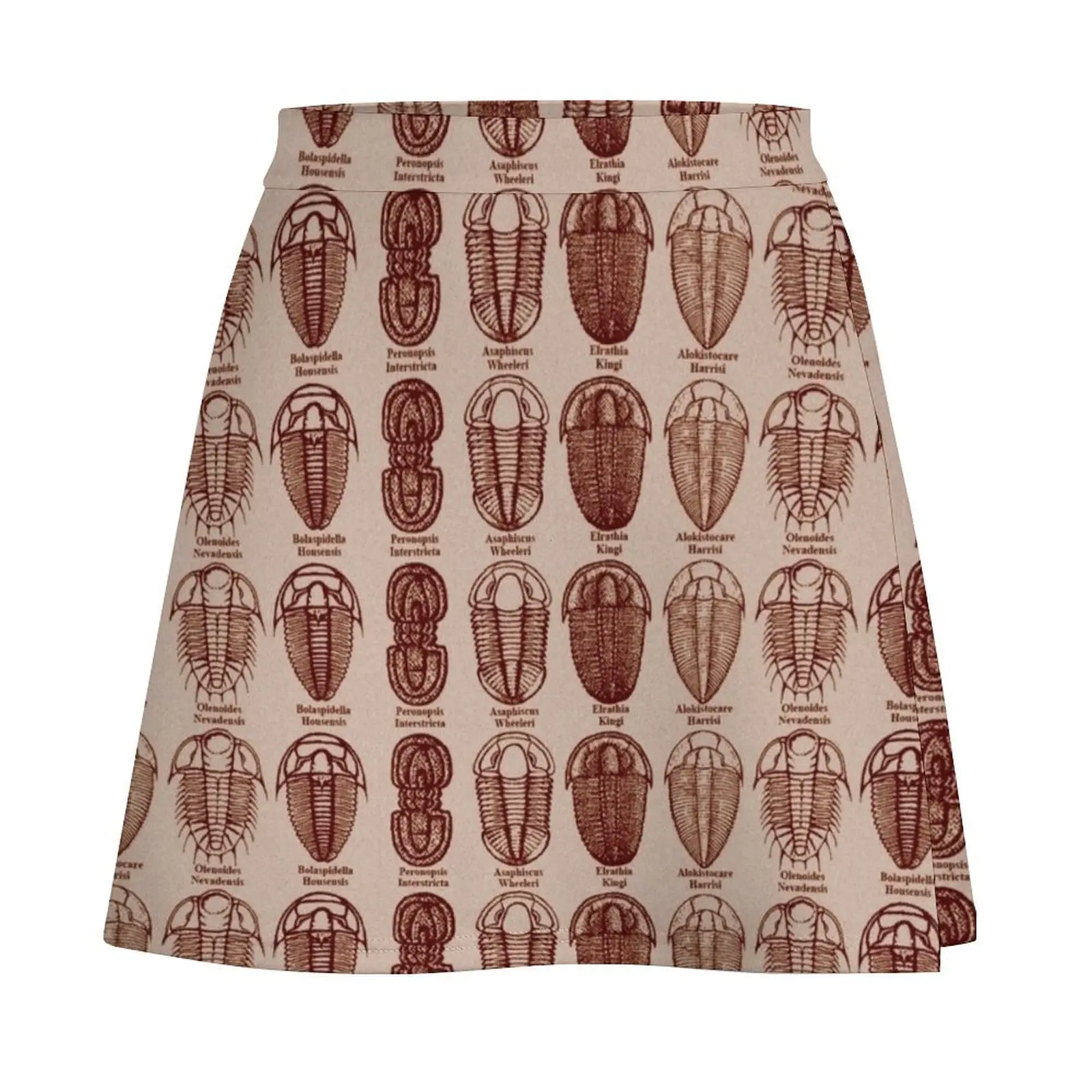 Trilobite Species Pattern Mini Skirt elegant skirts for women japanese fashion skorts for women