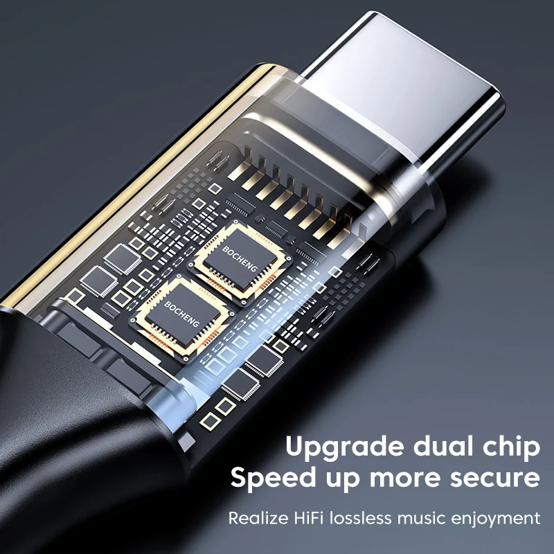 Enhanced USB-C to 3.5mm Audio Adapter - High-Fidelity DAC Converter