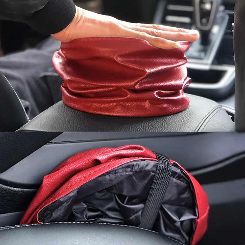 Car Storage Basket Interior Rubbish Container for Waste Organizer Holder Waterproof Garbage Can Trash Bin Folding Car Organizer