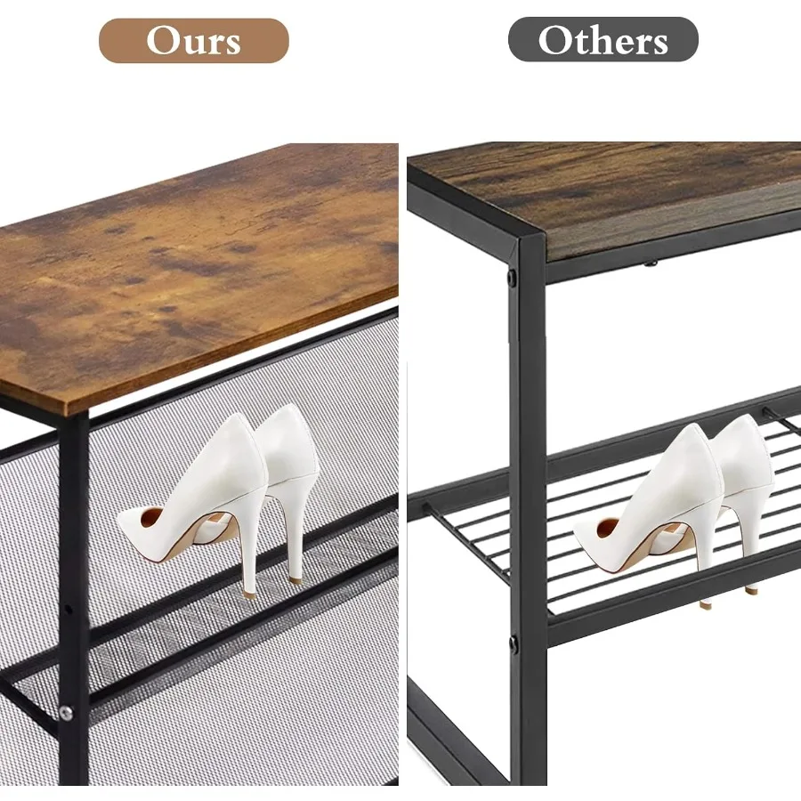 4Tiers Shoe Storage Freestanding Organizer Modern 25.2 in Tilting Adjustable Shoe Rack for High Heels Entryways Hallways Closet