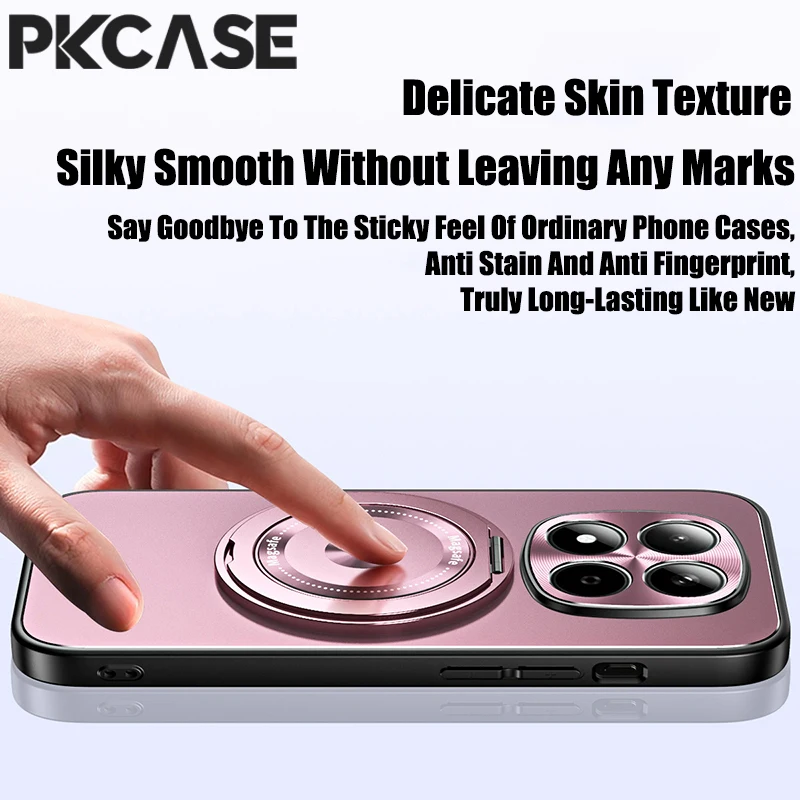 PKCASE 360° Rotating Magnetic Bracket Case with Matte Lens Protective Cover