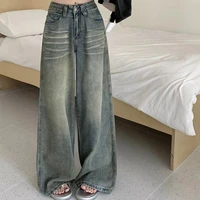 Y2K Loose Straight Leg Jeans Women Trousers Baggy Wide Fit Casual High Waist Retro Washed Vintage Style Women's jeans Jeans - Image 2