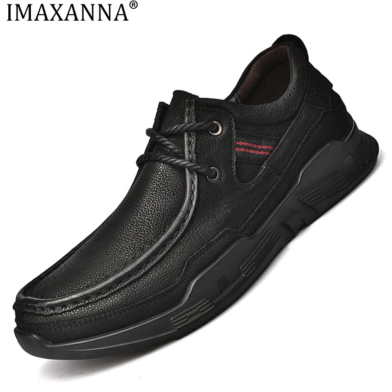 

IMAXANNA Genuine Leather Men's Shoes Comfortable Outdoor Casual Shoes High Quality Cow Leather Men Business Shoes