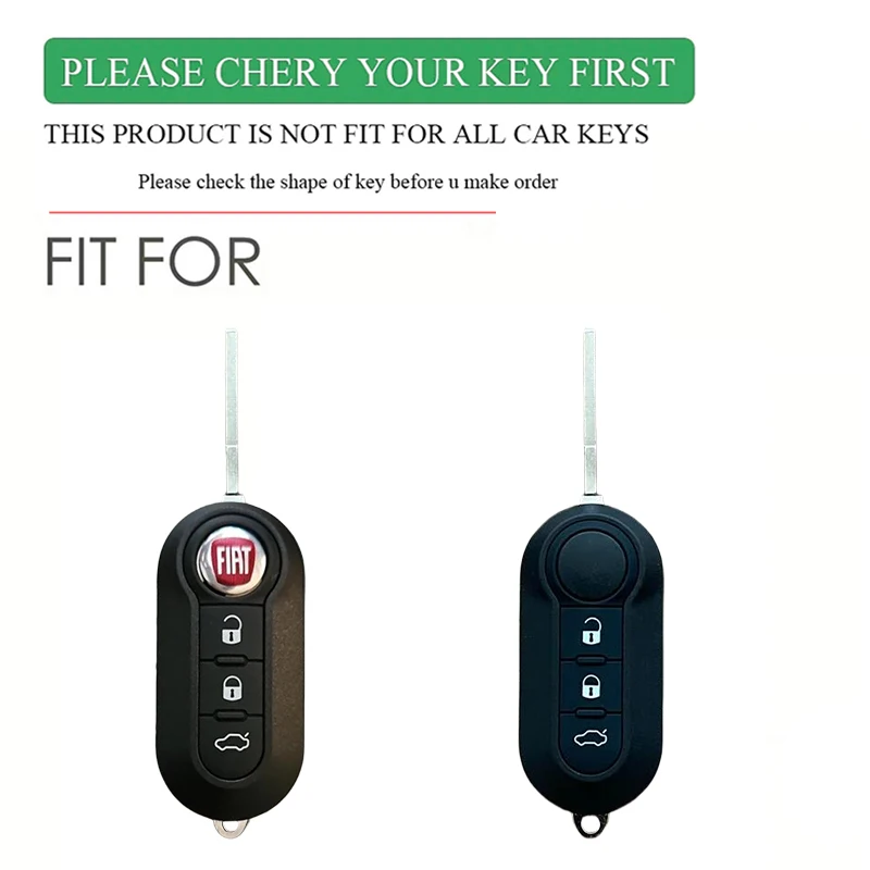 ontto TPU Smart Car Key case Cover Keychain Fit for Fiat 500 500C 500L 500X Ducato Punto Bravo Panda Lancia Grande Stilo Linea Keychain Key Holder