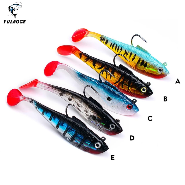 1PCS lures for black bass Lead head soft fishing lure silicone for