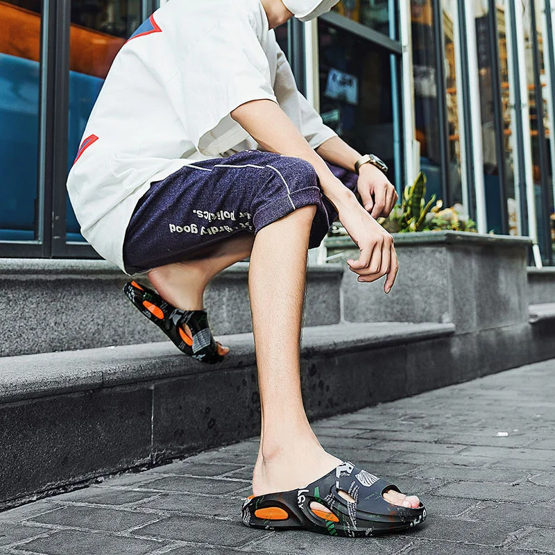 Slip-Hausschuhe für Herren, rutschfest, bequem, weiche Schaumstoff-Slipper mit dicker Sohle, Slipper für drinnen und draußen_voghion.com