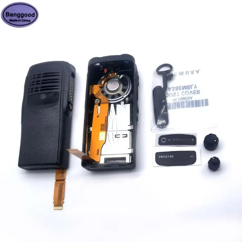 Front Panel Cover Case Housing Shell w/ Horn Flex Cable Volume Channel Knobs for Motorola Portable Radio PRO5150 Walkie Talkie front panel cover case housing shell for motorola xir p6600 dep550 dp2400 xpr3300 radio walkie talkie