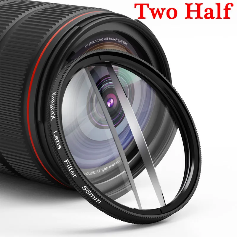 Prism Filter 49-77mm 52mm 58mm Rotating Changeable CPL Half FX Split Diopter Special Effects Photography Accessories