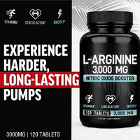 L Arginine 3000mg Capsules | 120 Tablets | Maximum Dose L-Arginine Nitric Oxide Supplement for Workout Training & Muscle Growth