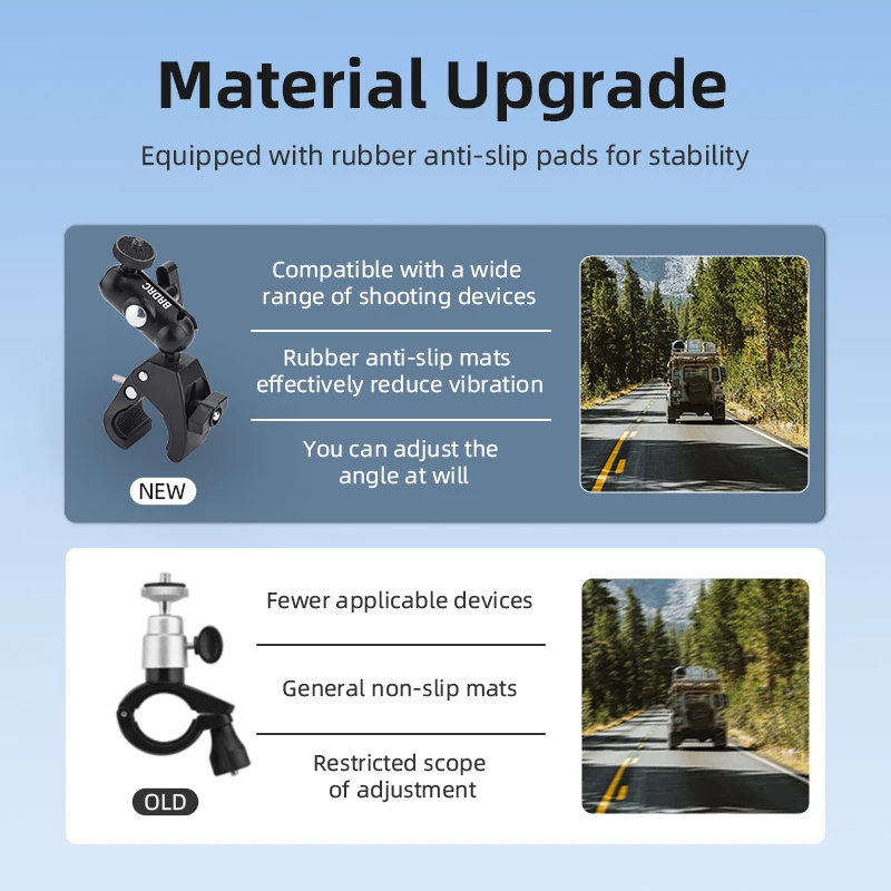 Fixation pliable en aluminium pour drone DJI, avec patins antidérapants, vue de dessus.