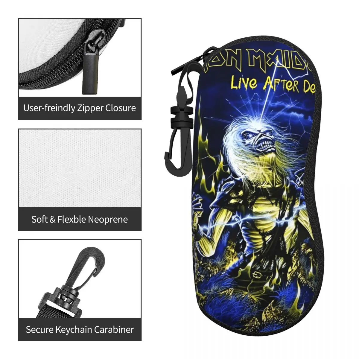 Rock Ironmaiden Glasses Case Waterproof Heavy Metal MusicGlasses Protector Protector Eyeglasses Box 3